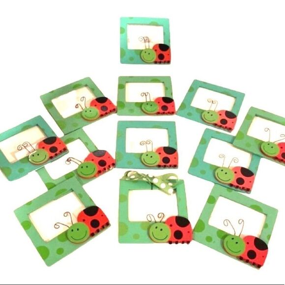 Ladybug Wood Craft Frames set of 12 NEW Multi Use Open Back 3 inches - Picture 8 of 8